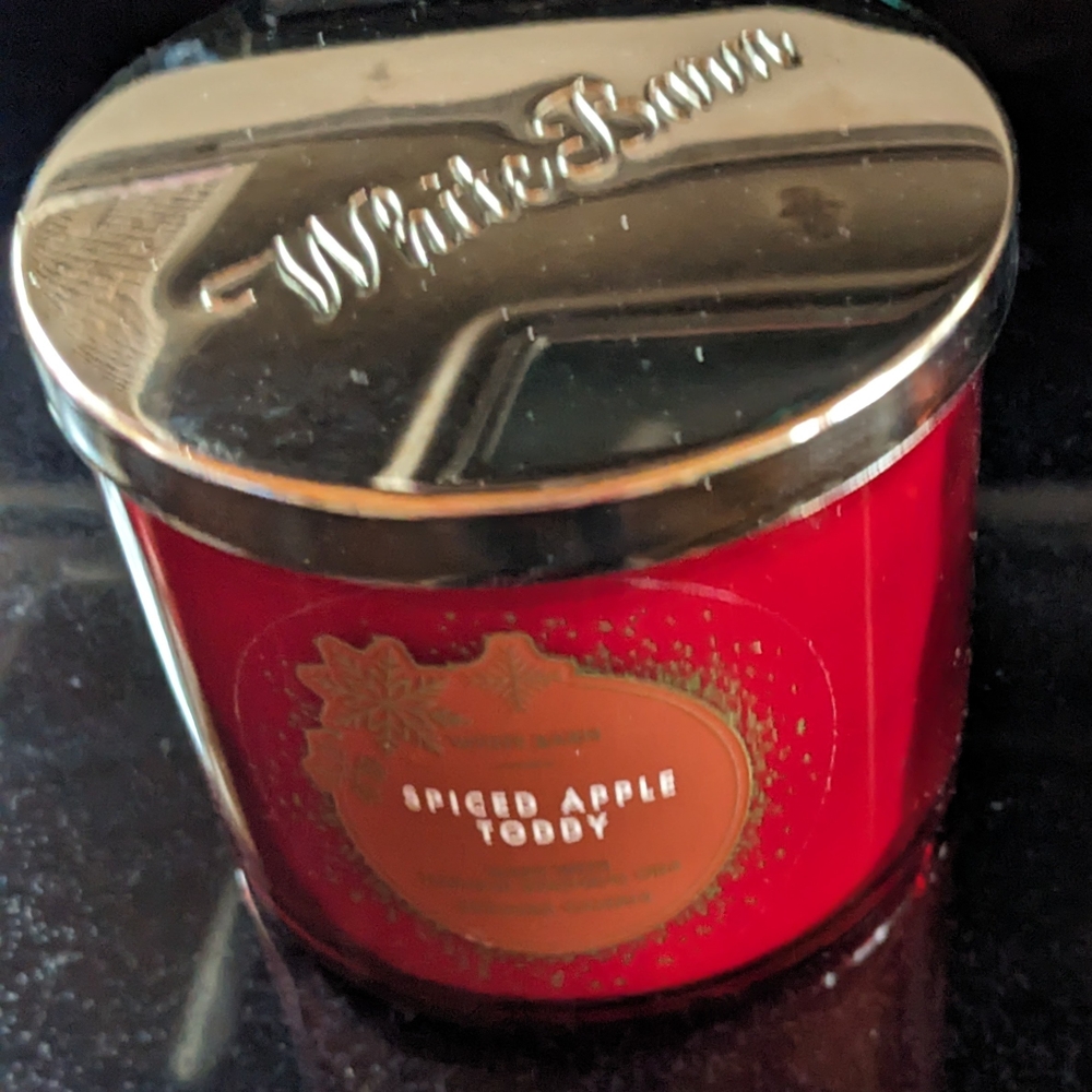SPICED APPLE TODDY White Barn Bath & Body Works 3-wick 14.5oz Jar Scented Candle